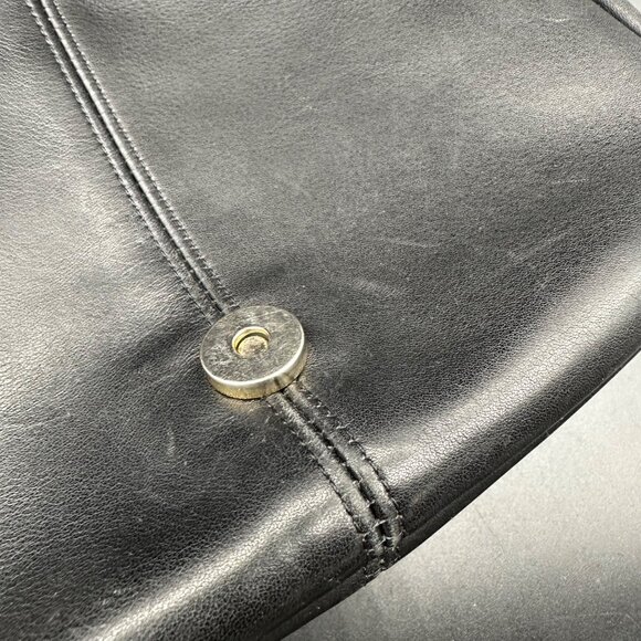 Vintage Coach Shoulder Bag 1997 4164 Bedford Flap Black Leather Brass Buckle 90s - Picture 10 of 17